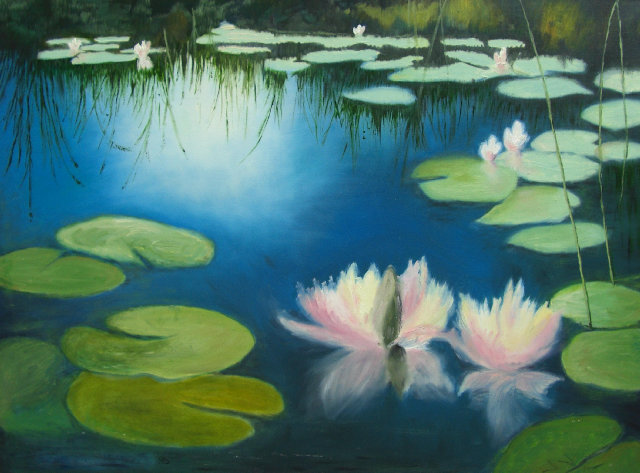 Seerosenteich l auf Leinw. 60x80cm