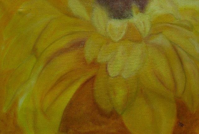 Sonnenblumen-Geflimmer l auf Leinw. 80x120cm